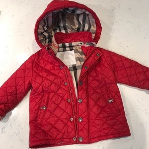 Burberry 2T red quilted jacket